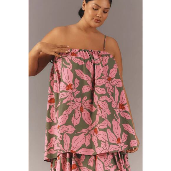 NWT Anthropologie Corey Lynn Calter Tie-Shoulder Tiered Midi Dress $268 PLUS 1X - Picture 2 of 6